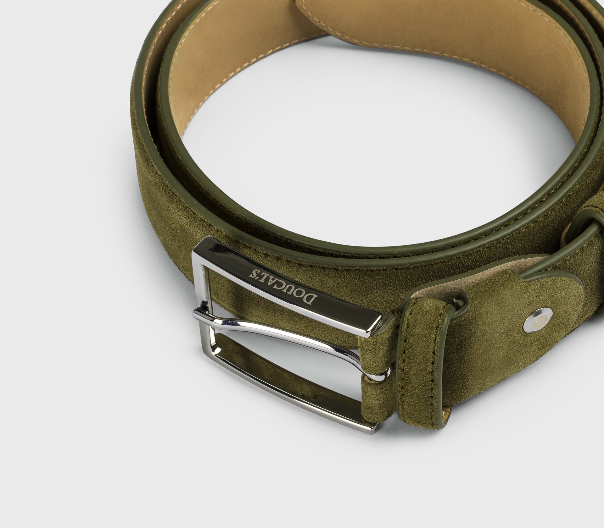 doucal-s-belts-g-rtel-gr-n-velours-eckige-schnalle image 3