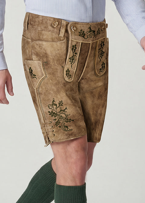 beckert-grossgmain-wildbock-lederhose-kurz-barock-stickerei image 2