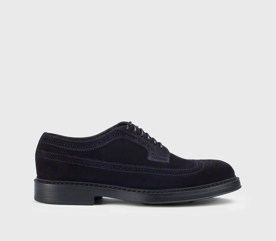 doucal-s-du2523-derby-schn-rschuh-herren-velours-blau-wingtip image 1