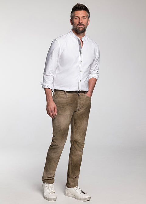 beckert-costa-lange-lederhose-schotter-ziegenvelours image 1