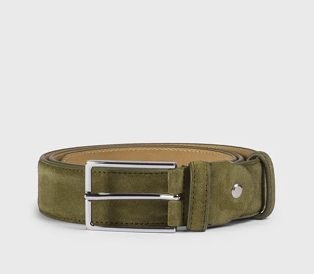 doucal-s-belts-g-rtel-gr-n-velours-eckige-schnalle image 1