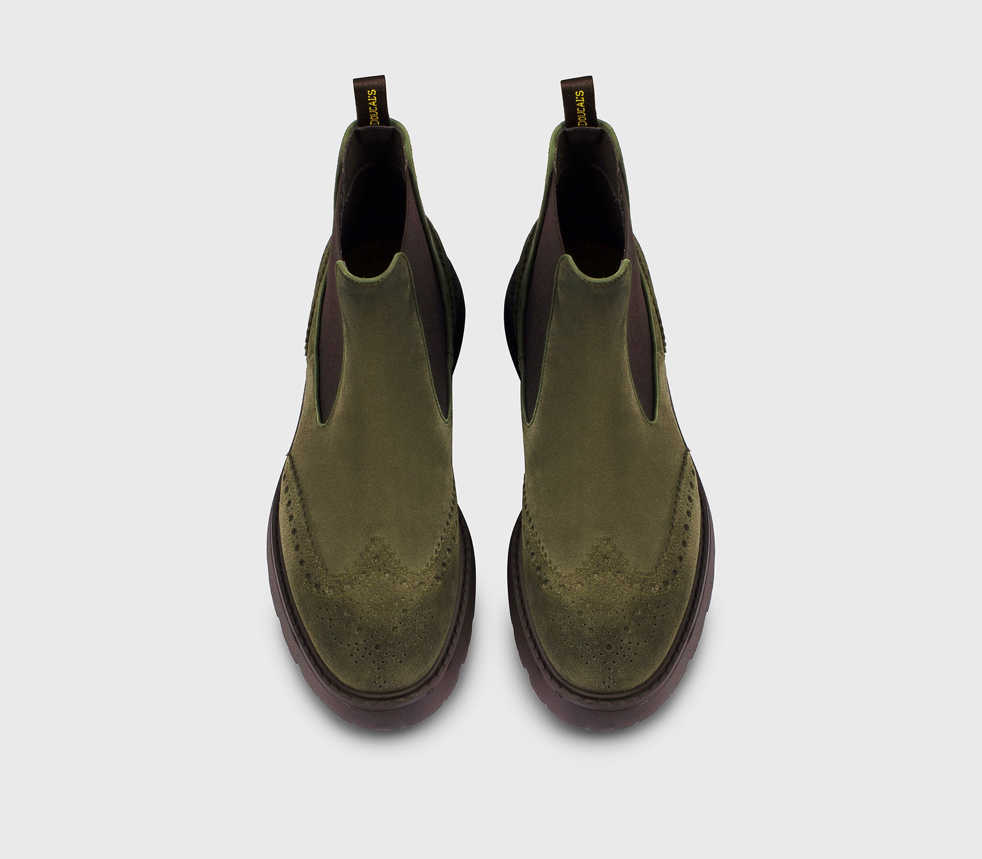 doucal-s-wingtip-stiefelette-velours-moosgr-n-herren image 2