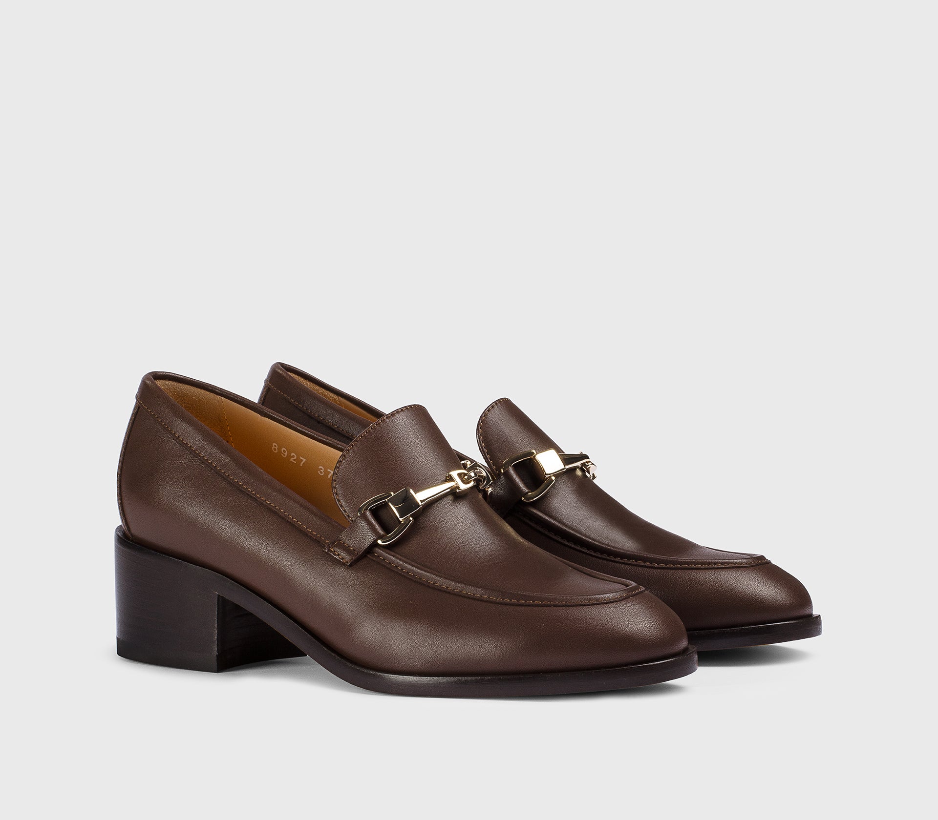 doucal-s-loafer-mokassin-absatz-eichenbraun-damen-leder image 3