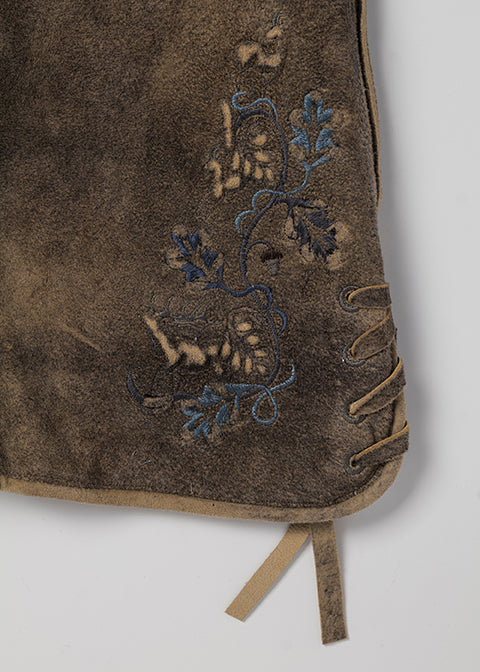 beckert-karwendel-wildbock-lederhose-kurz-tabacco-stickerei image 7