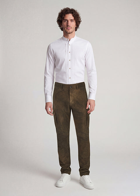 beckert-cooper-lange-lederhose-lava-ziegenvelours image 1