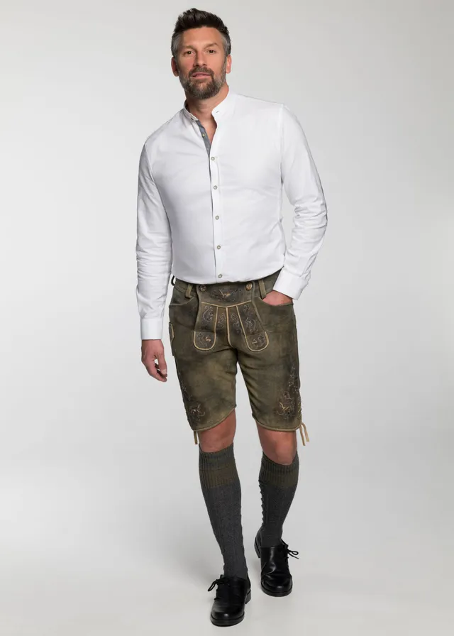 beckert-karwendel-kurze-lederhose-rauchbraun-hirschleder image 1