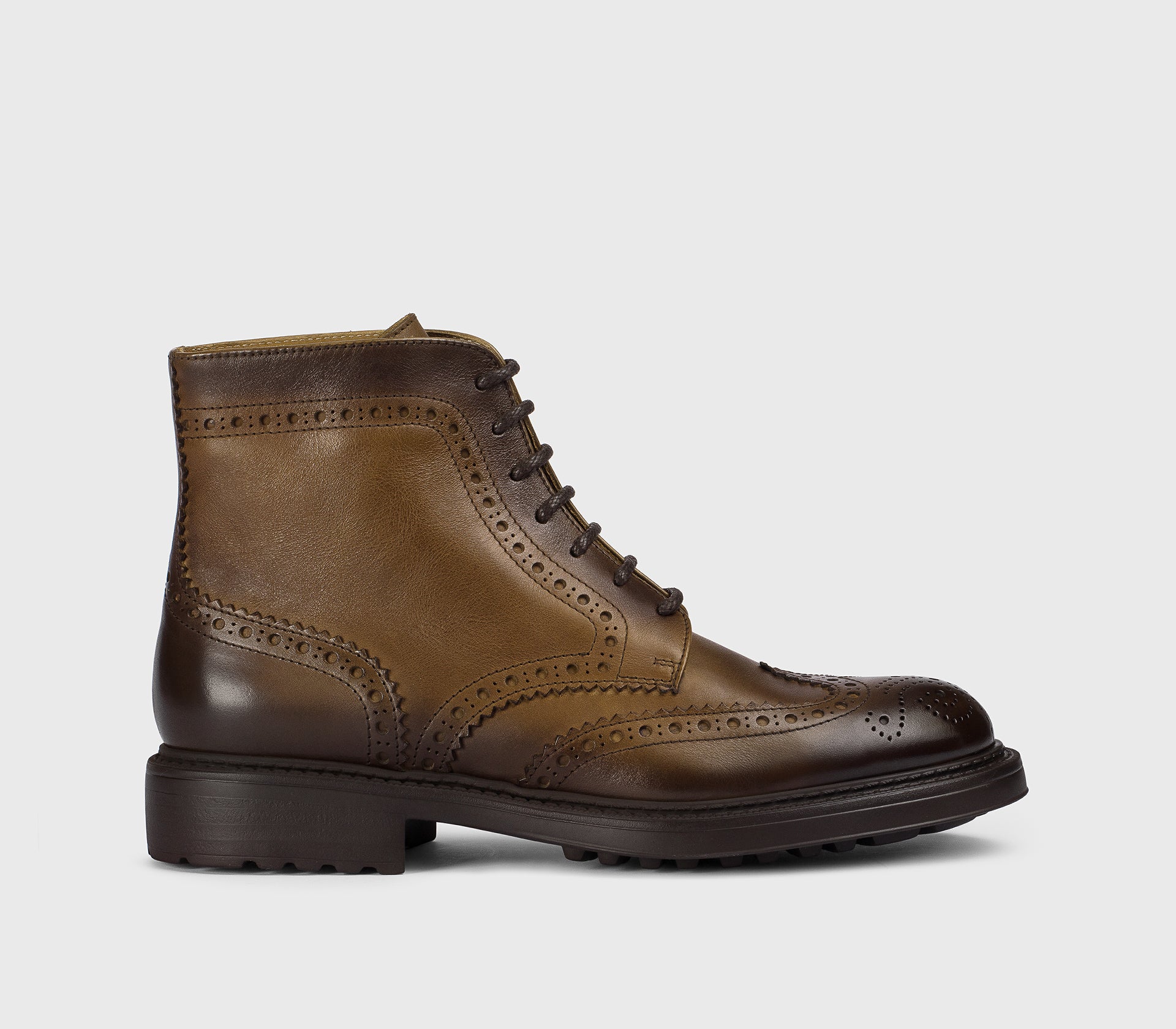 doucal-s-ankle-boots-wingtip-stiefelette-braun-leder image 1