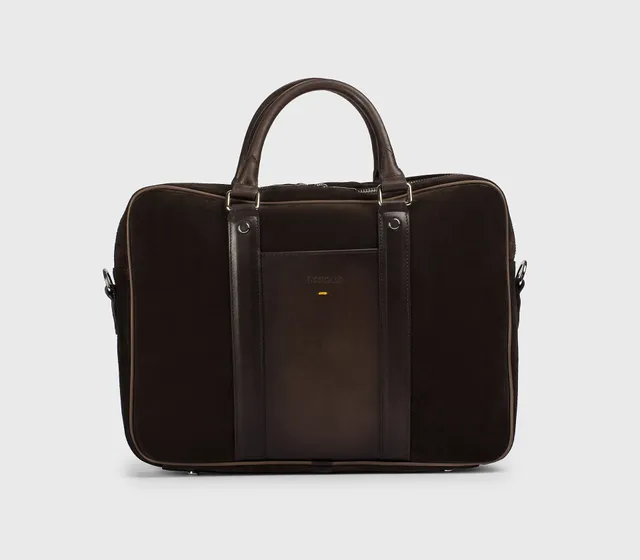 doucal-s-24h-tasche-erdfarben-leder-velours-schulterriemen image 1