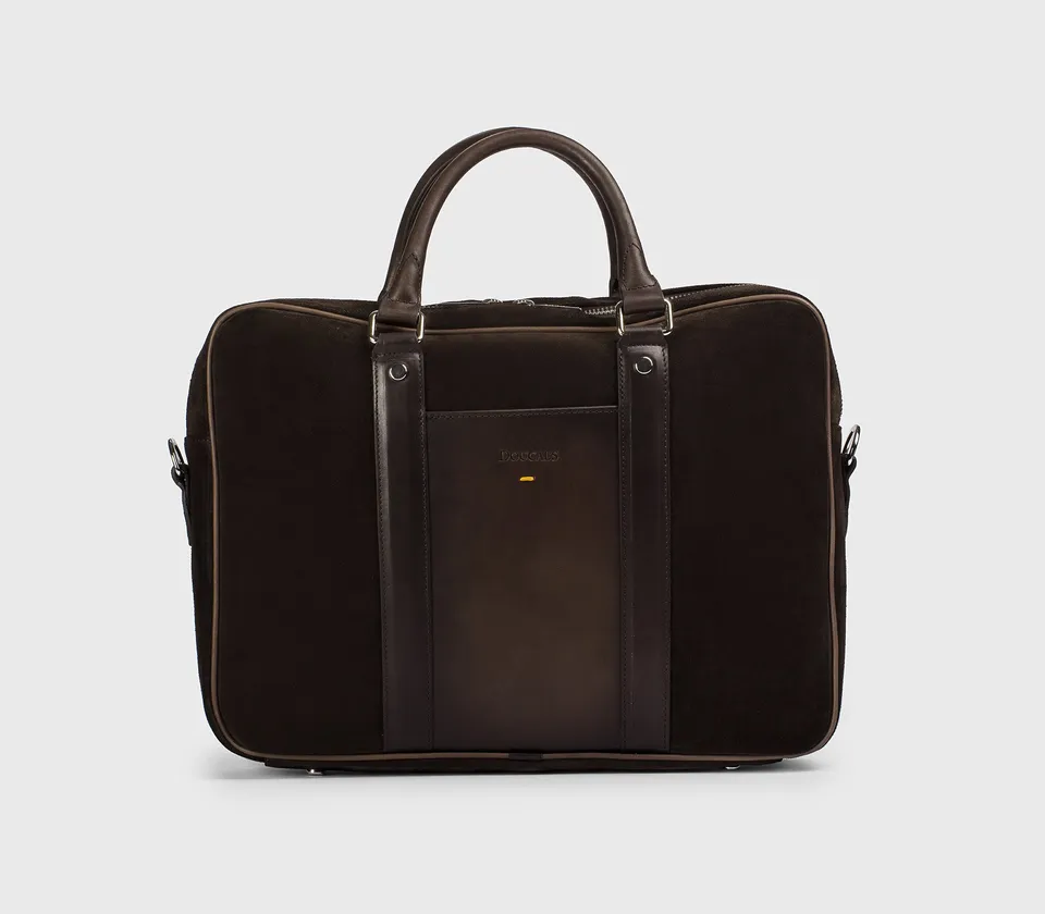 doucal-s-24h-tasche-erdfarben-leder-velours-schulterriemen image 1