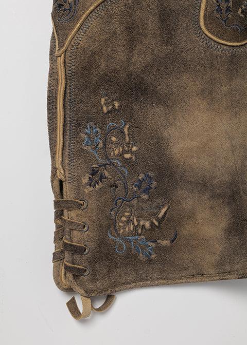 beckert-karwendel-wildbock-lederhose-kurz-tabacco-stickerei image 6