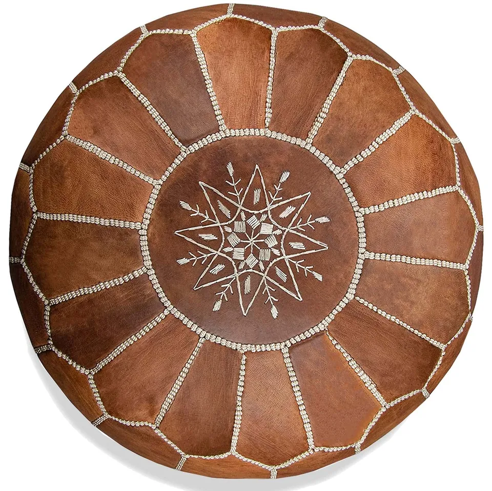almadih-pouf-camel-vintage-sitzpouf-echtleder image 1