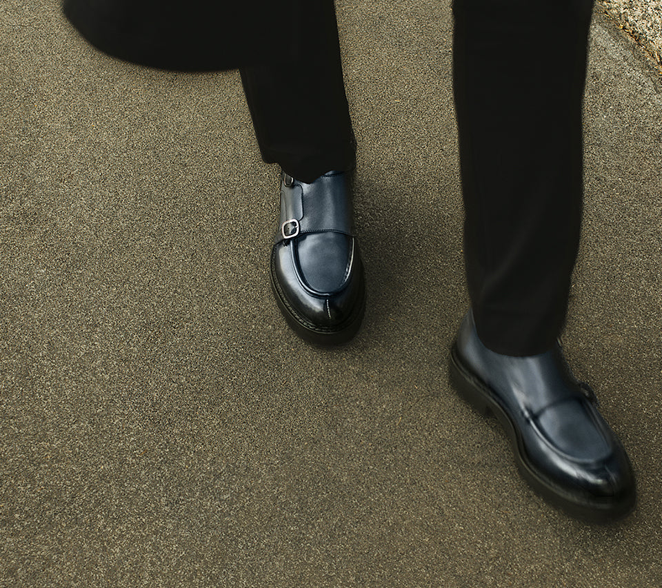 doucal-s-buckles-monkstrap-leder-blau-doppelschnalle image 5