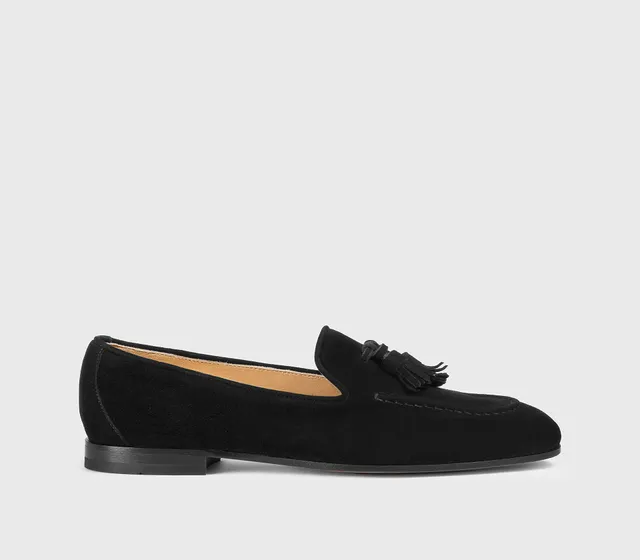 doucal-s-loafers-dd8313-mokassin-schwarz-velours-quasten image 1