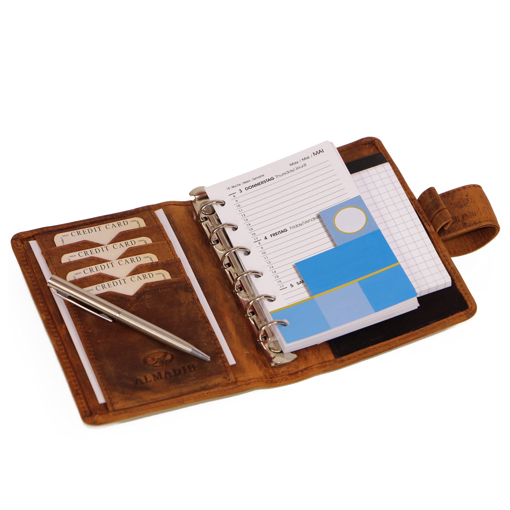 almadih-mappen-a7-terminplaner-braun-vintage-kalender-2026 image 3