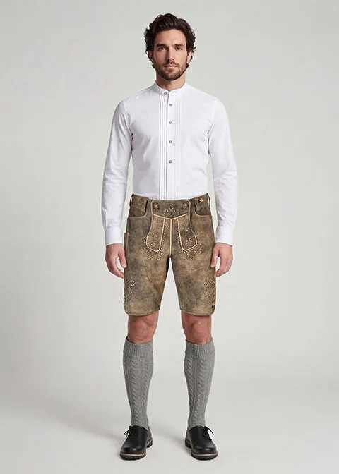beckert-traunstein-wildbock-lederhose-kurz-mushroom-braun image 1