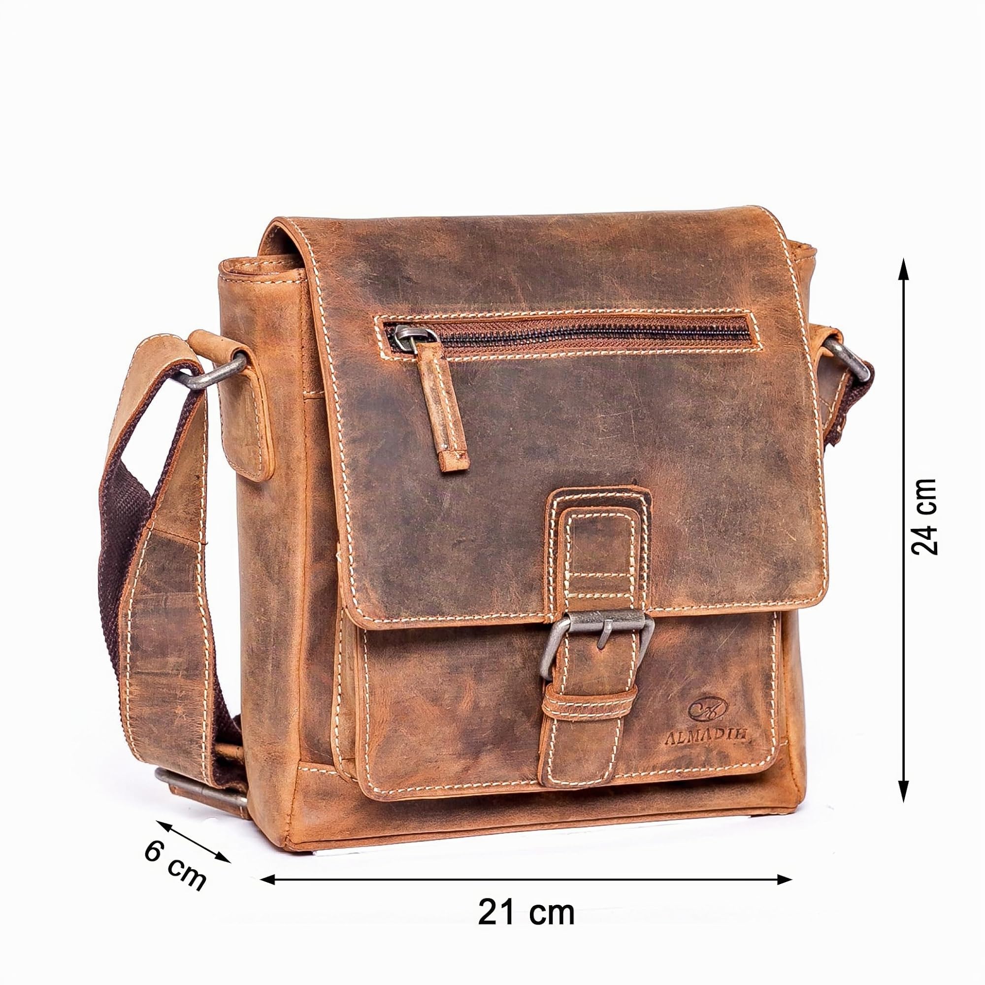 almadih-taschen-luis-umh-ngetasche-leder-braun-vintage-9-7-zoll image 3