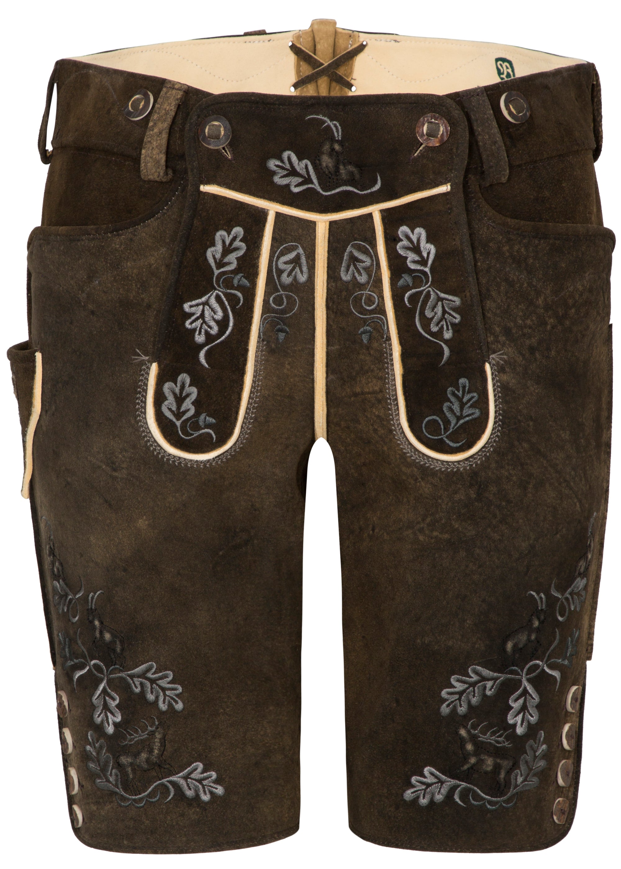 beckert-thumsee-hirschlederhose-nussbaum-eichenlaub-stickerei image 4