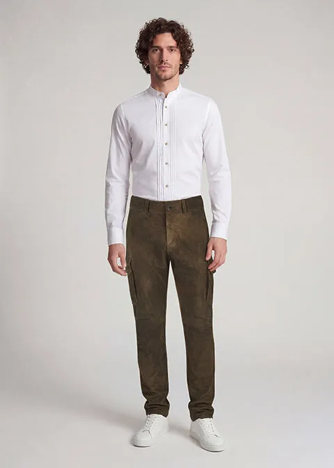 beckert-cooper-lange-lederhose-lava-ziegenvelours image 1