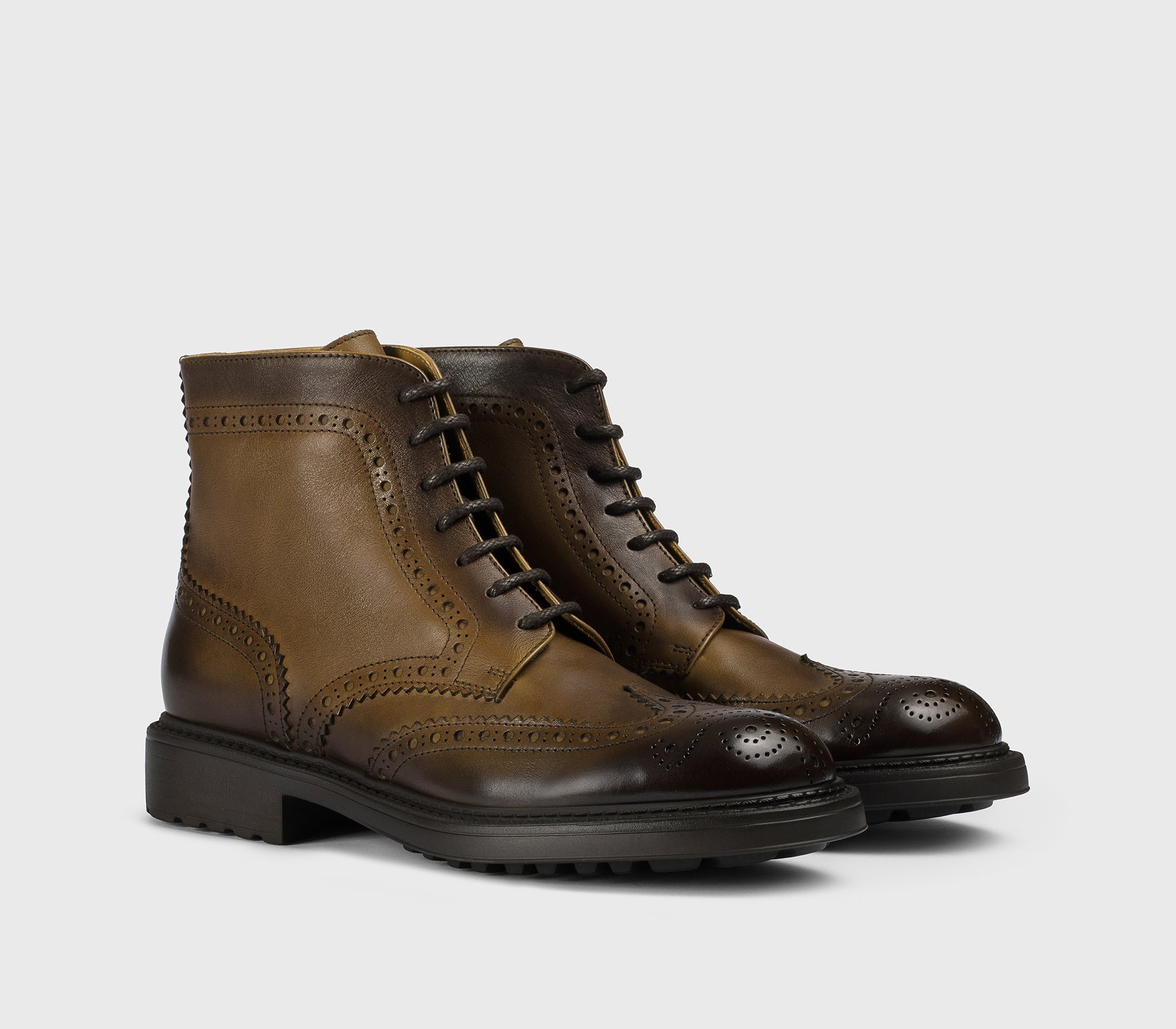 doucal-s-ankle-boots-wingtip-stiefelette-braun-leder image 3