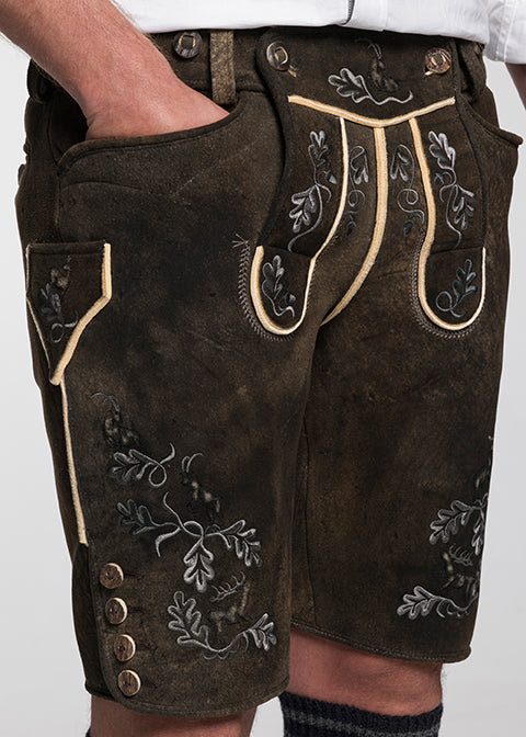 beckert-thumsee-hirschlederhose-nussbaum-eichenlaub-stickerei image 2