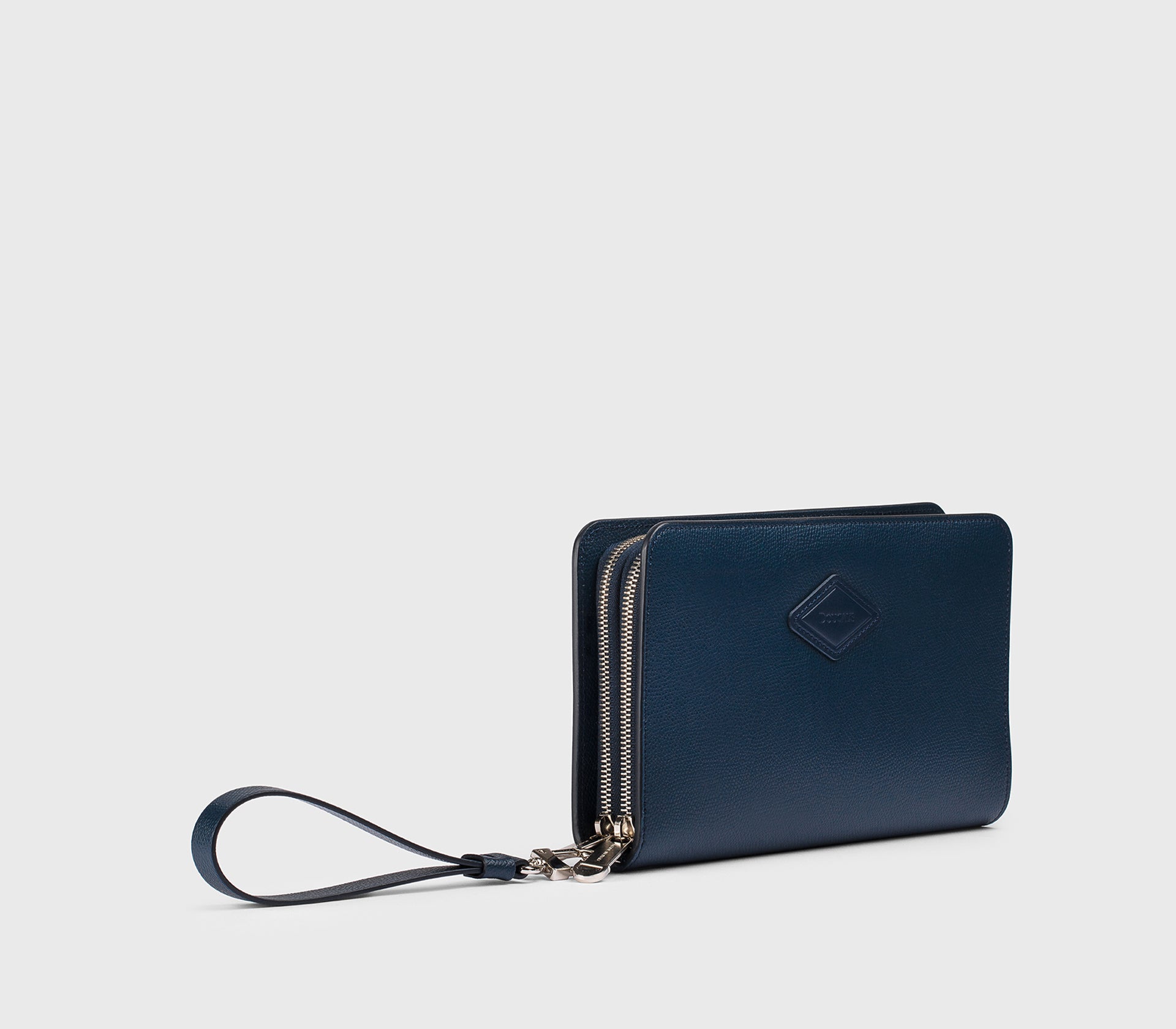 doucal-s-wallets-portemonnaie-navy-leder-doppelrei-verschluss image 3