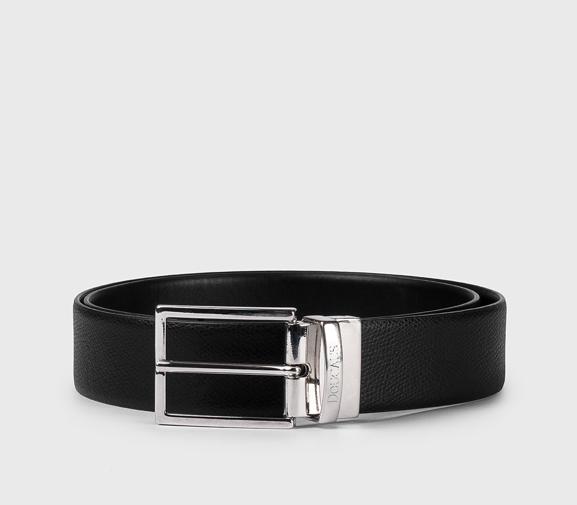 doucal-s-g-rtel-leder-schwarz-eckige-schnalle-herren-verstellbar image 1
