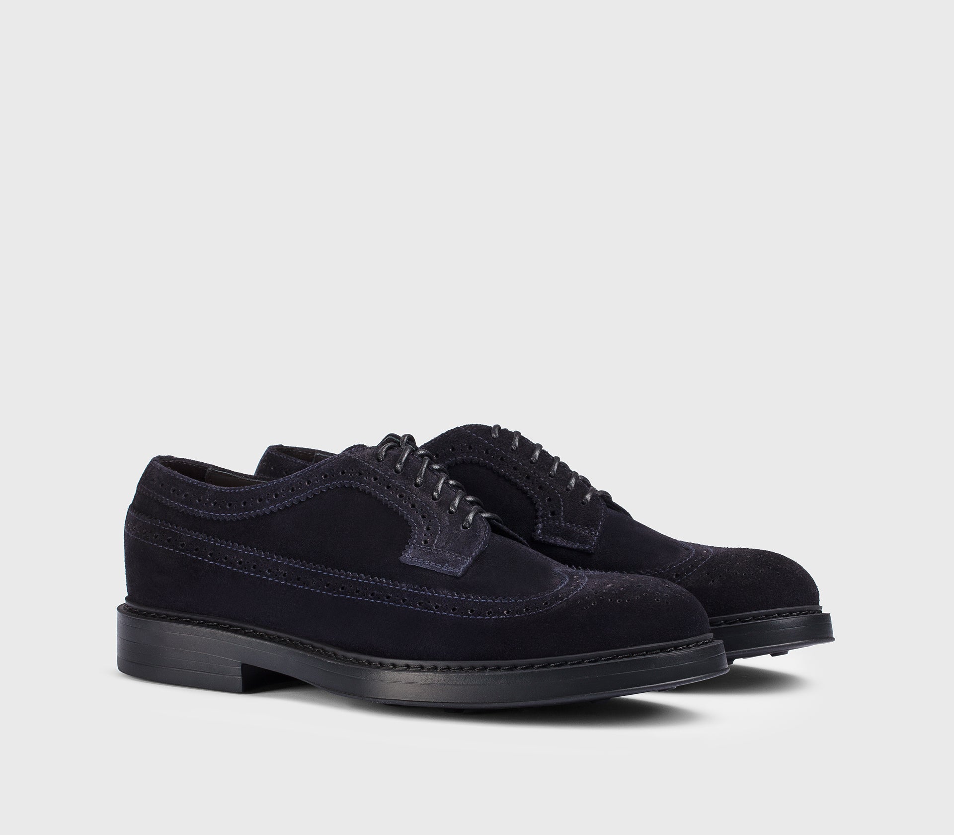 doucal-s-du2523-derby-schn-rschuh-herren-velours-blau-wingtip image 3