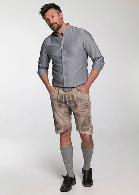 beckert-lustenau-kurze-lederhose-baileys-grau-stickerei image 1