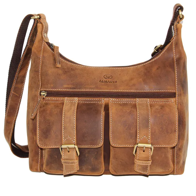 almadih-lara-vintage-damentasche-braun-echtleder image 1