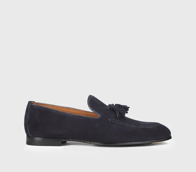 doucal-s-loafers-du1080pannuf009-mokassin-blau-veloursleder-quasten image 1