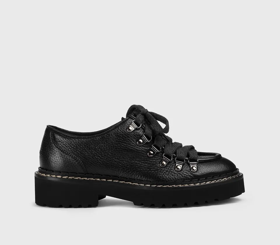 doucal-s-schn-rschuh-hirschleder-schwarz-haken-damen image 1