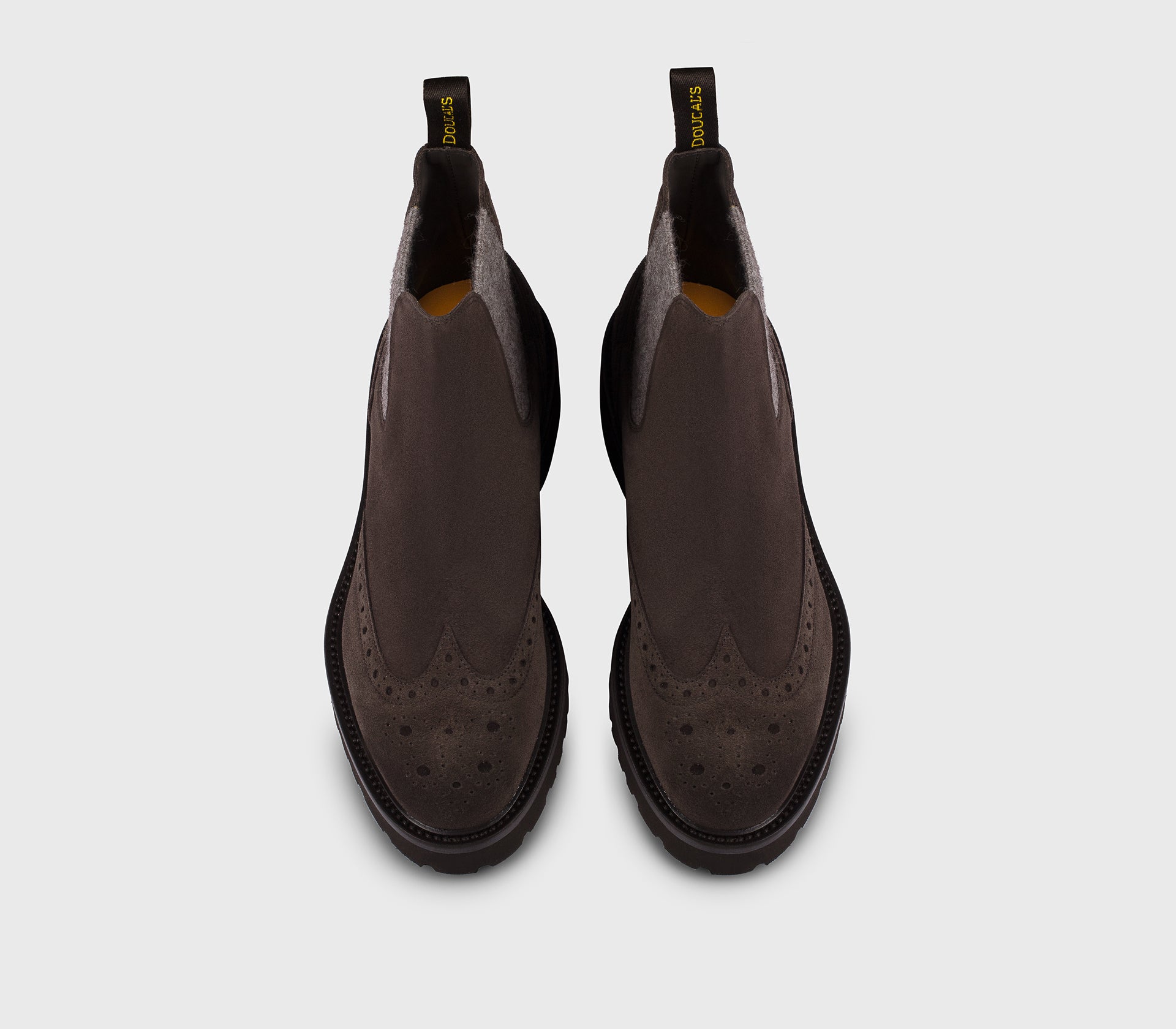 doucal-s-ankle-boots-wingtip-stiefelette-mogano-velours image 2