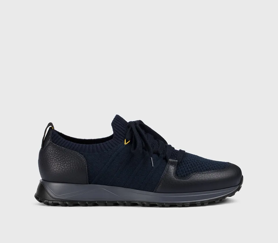 doucal-s-sneakers-du3221-sneaker-blau-schwarz-leder-wolle-herren image 1