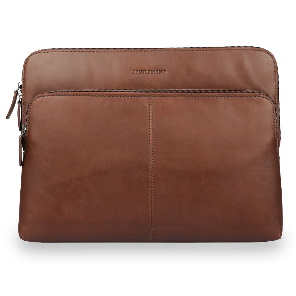 gentlemen-s-laptoptaschen-sleeve-14-cognac-leder-mit-f-chern image 2