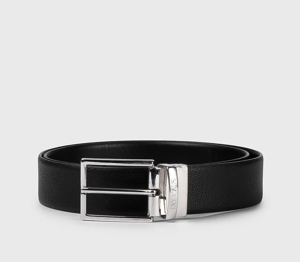 doucal-s-g-rtel-leder-schwarz-eckige-schnalle-herren-verstellbar image 1