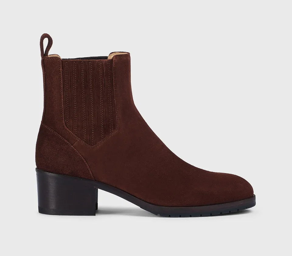 doucal-s-ankle-boots-stiefelette-velours-wood-braun-absatz image 1