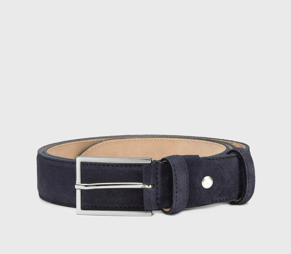 doucal-s-belts-g-rtel-veloursleder-herren-blau-eckige-schnalle image 1