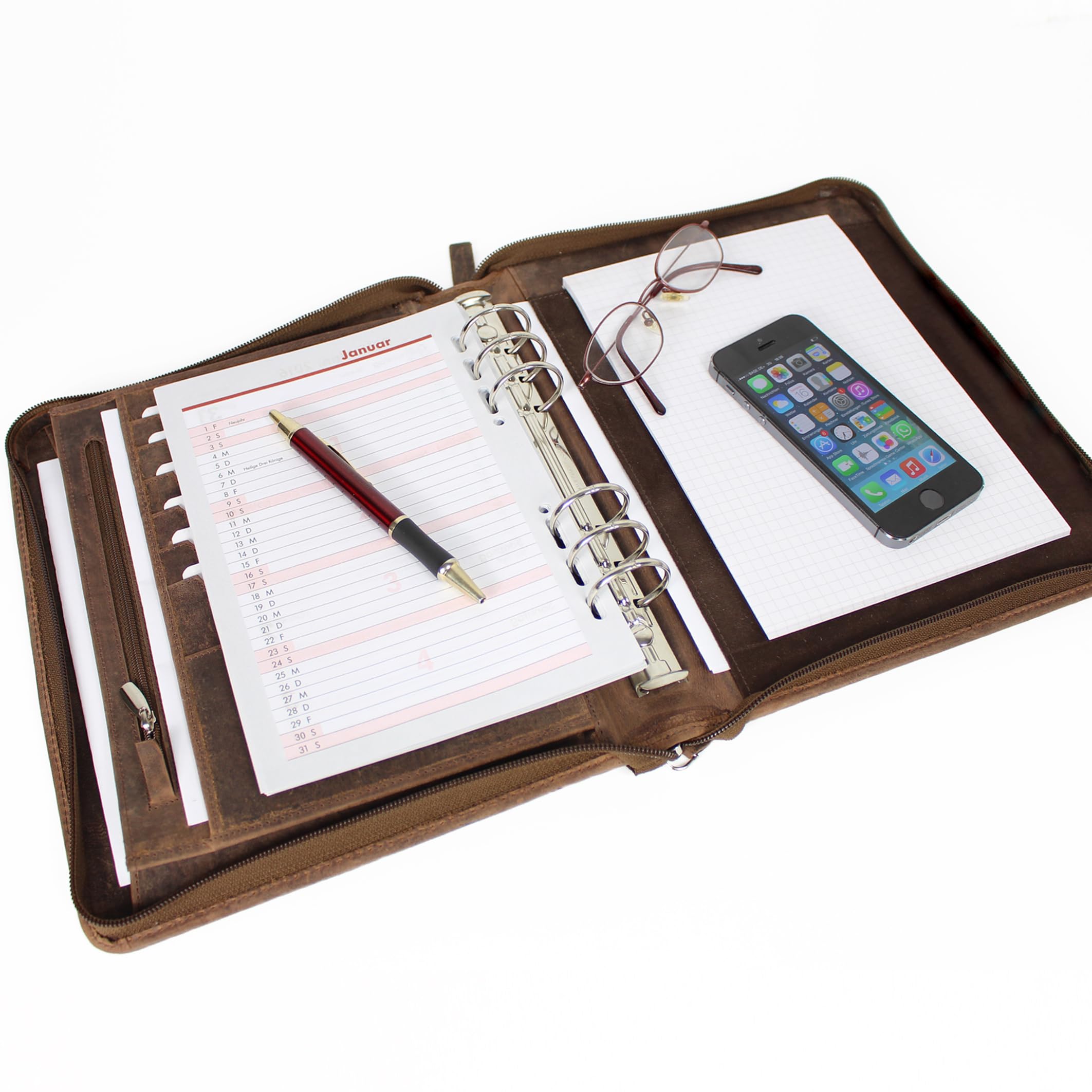 almadih-a5-organizer-vintage-rei-verschluss-braun image 4
