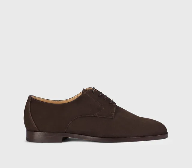 doucal-s-derby-schn-rschuh-velours-mahagoni-ledersohle-damen image 1