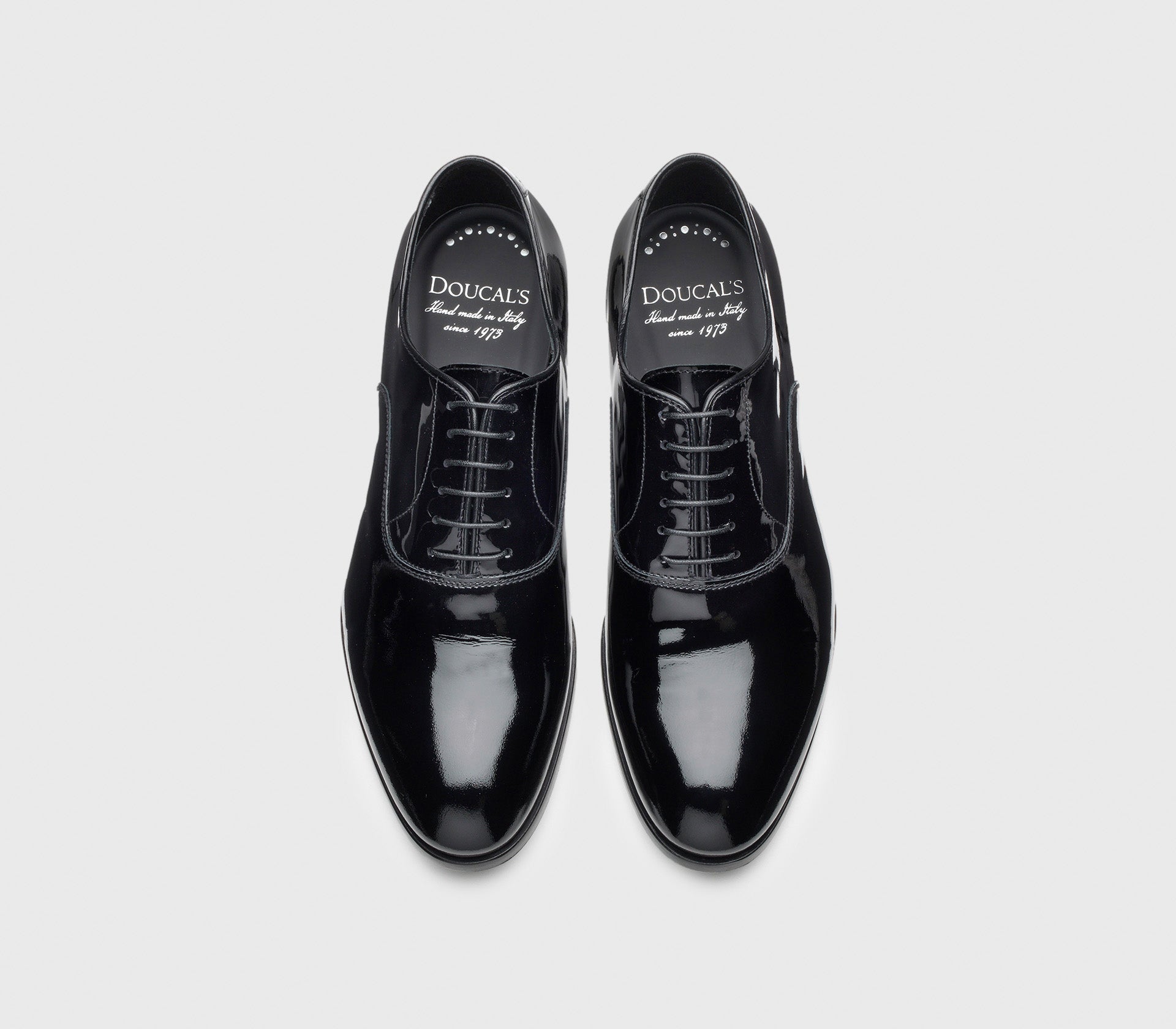 doucal-s-du2630-derby-schn-rschuh-schwarz-lackleder-ledersohle image 2