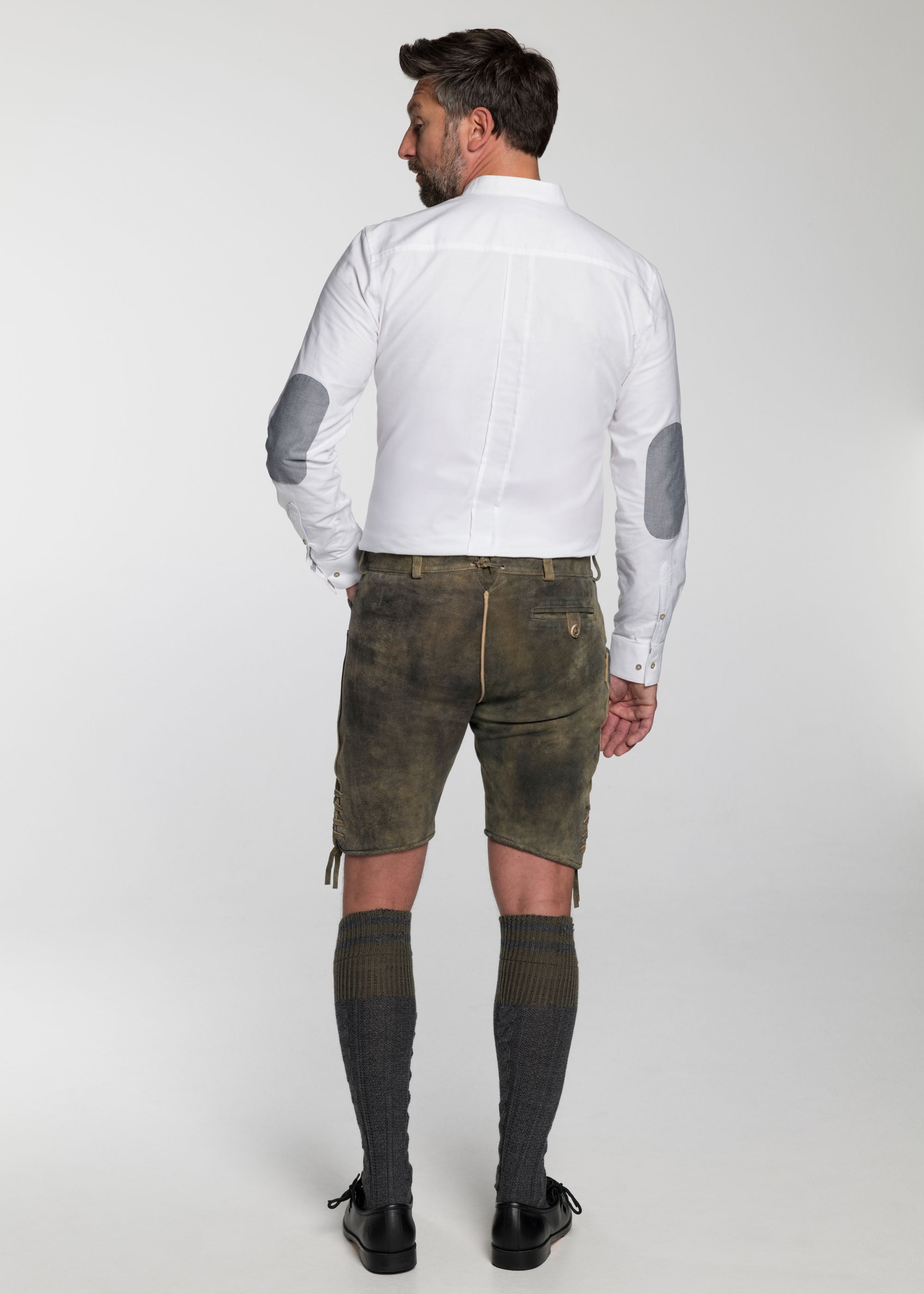 beckert-karwendel-kurze-lederhose-rauchbraun-hirschleder image 3