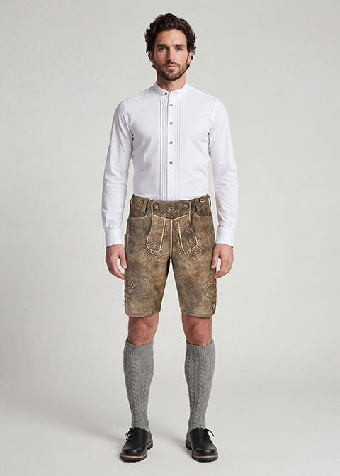 beckert-traunstein-wildbock-lederhose-kurz-mushroom-braun image 1