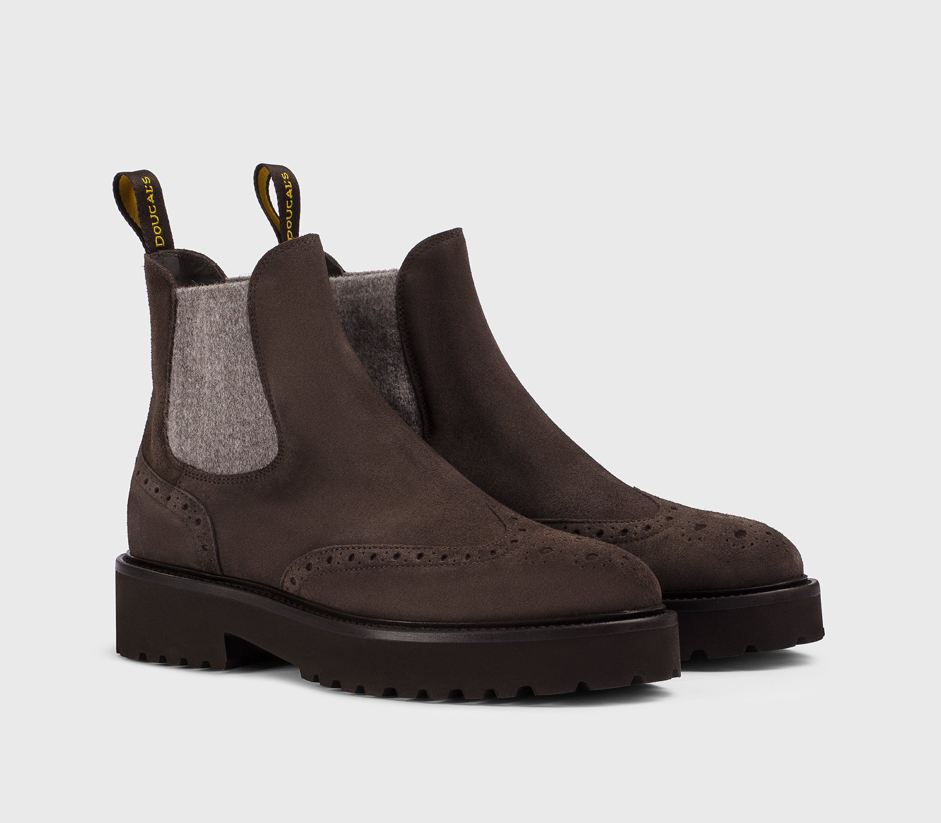 doucal-s-ankle-boots-wingtip-stiefelette-mogano-velours image 3