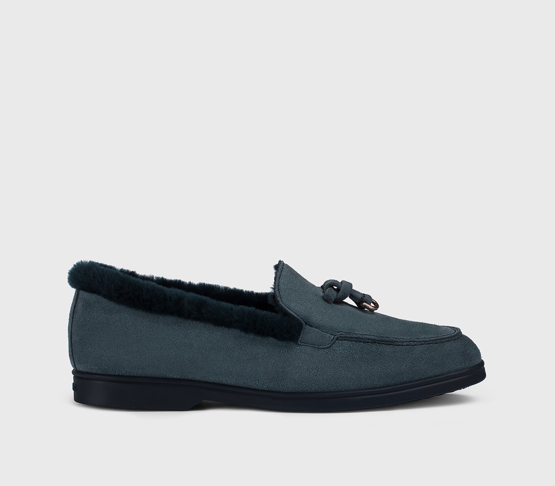 doucal-s-loafers-mokassin-blu-veloursleder-pelz-damen image 1