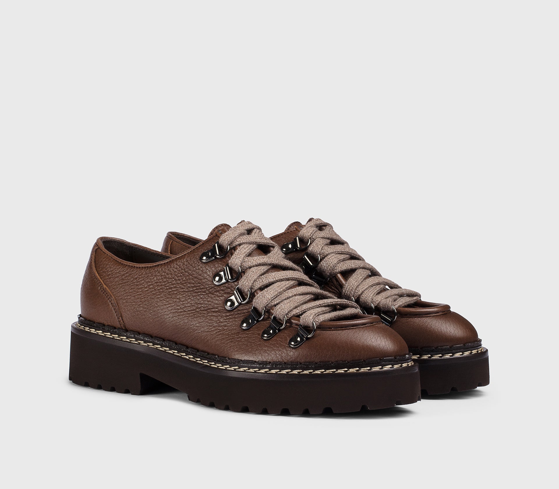 doucal-s-lace-ups-schn-rschuh-haken-braun-hirschleder image 3