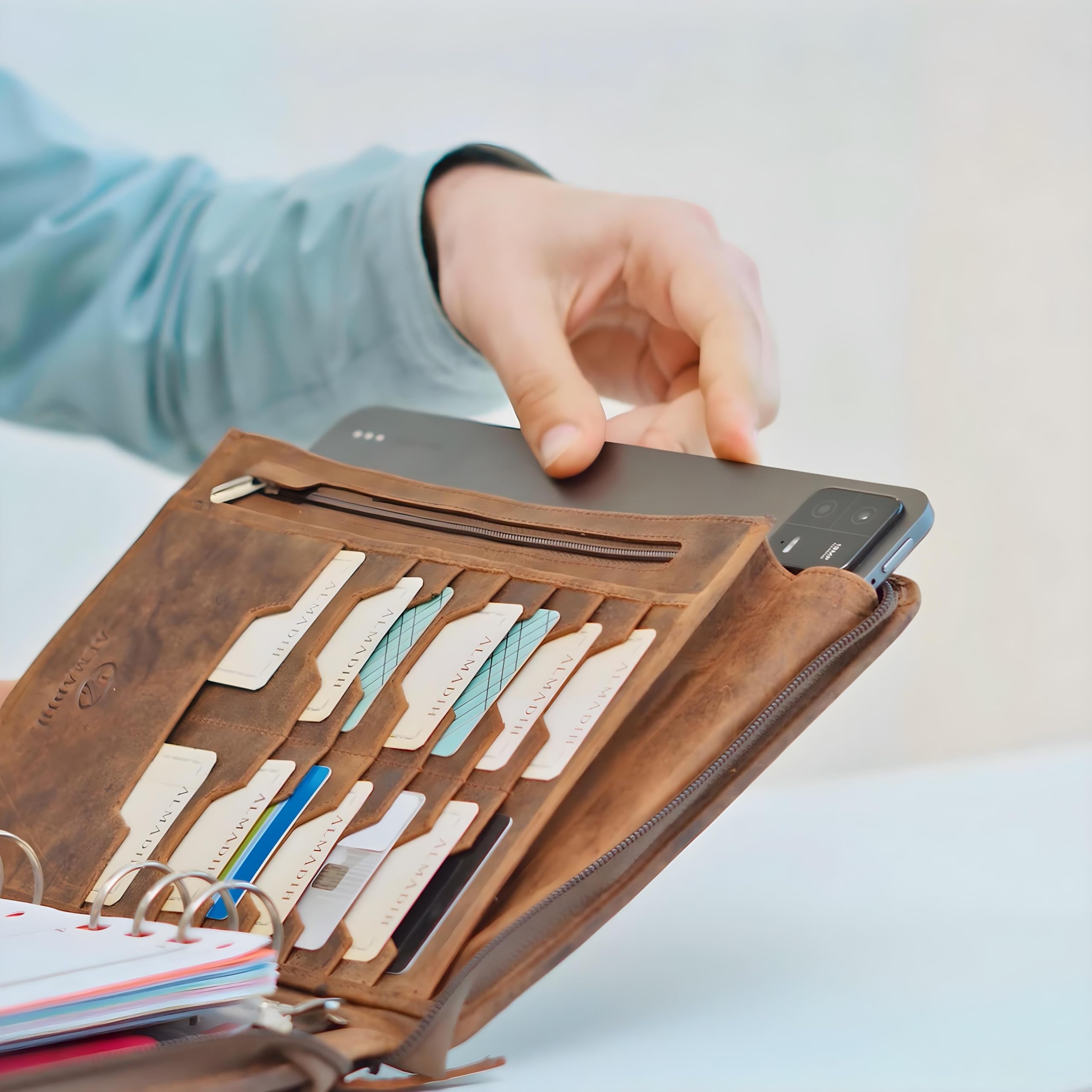 almadih-a5-organizer-vintage-rei-verschluss-braun image 3