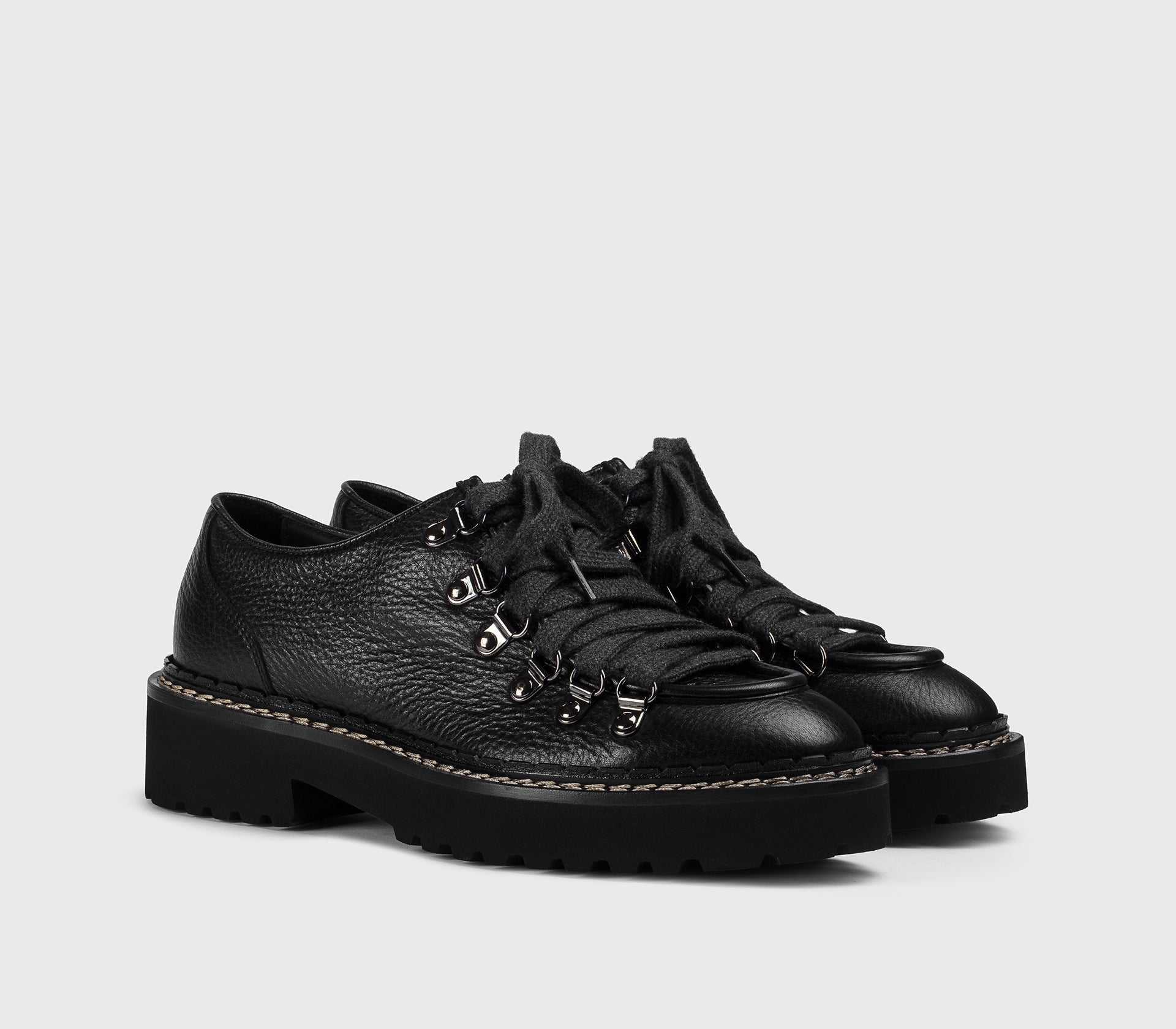 doucal-s-schn-rschuh-hirschleder-schwarz-haken-damen image 3