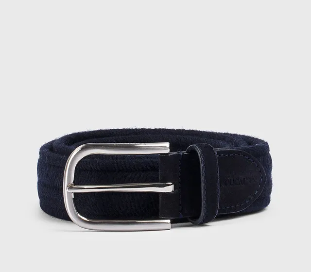 doucal-s-belts-flechtg-rtel-herren-blau-wolle-verstellbar image 1
