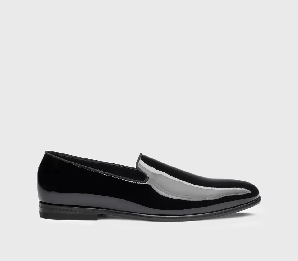 doucal-s-loafers-mokassin-lackleder-herren-schwarz-ledersohle image 1
