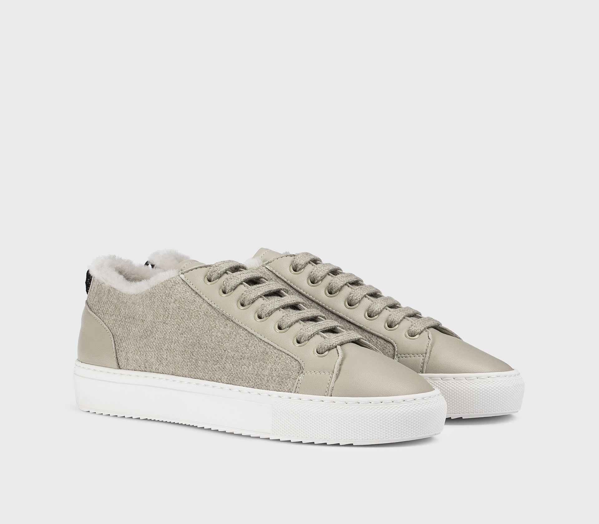 doucal-s-sneaker-leder-wolle-stone-grau-damen-winter image 3